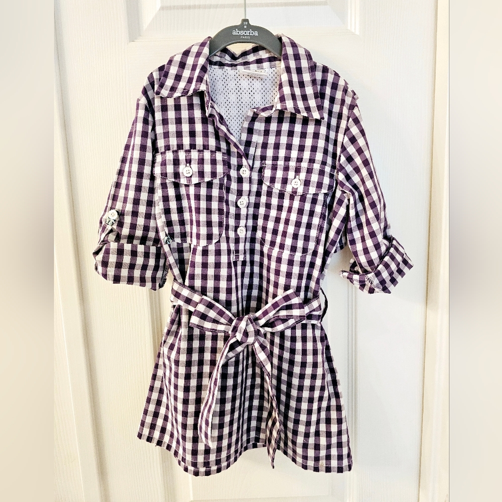 Prodoh Purple Gingham Shirt Dress (3T)